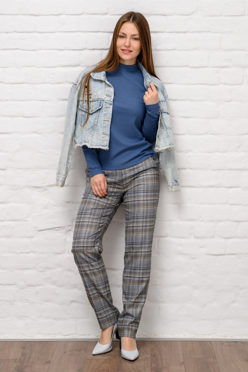 Брюки классика с эластичным поясом серые