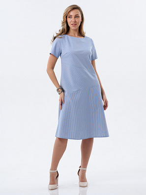 Платье в полоску синее